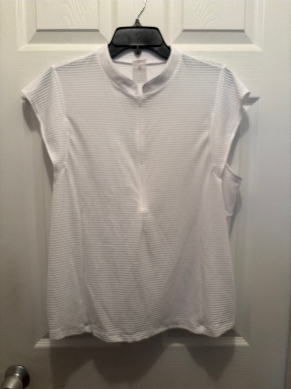 Alia White Ribbed Mock-Neck Sleeveless Tank